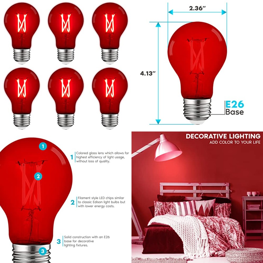 Lighting Decoration Outdoor - หลอดไฟ LED A19 Edison, 4.5W เทียบเท่า