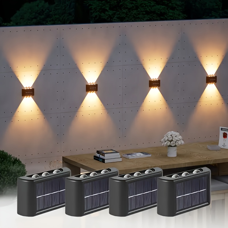 Up Lighting Decor - ไฟ LED พลังงานแสงอาทิตย์สำหรับภายนอกอาคาร กันน้ำ ติดผนัง ส่องสว่างขึ้นและลง