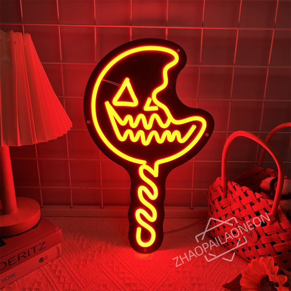 Home Decor Lighting Tricks - เคล็ดลับ 'r Treat Lollipop ป้ายนีออนฮาโลวีนนีออน LED
