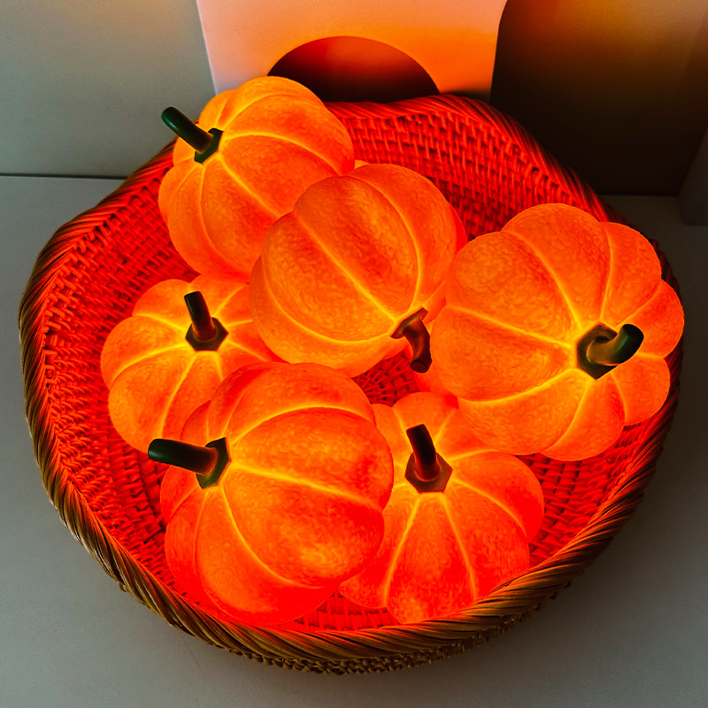 Home Decor Lighting Tricks - โคมไฟ LED รูปฟักทองฮาโลวีน ใช้แบตเตอรี่ ให้แสงอบอุ่น เหมาะสำหรับตกแต่งห้องนอนเด็ก