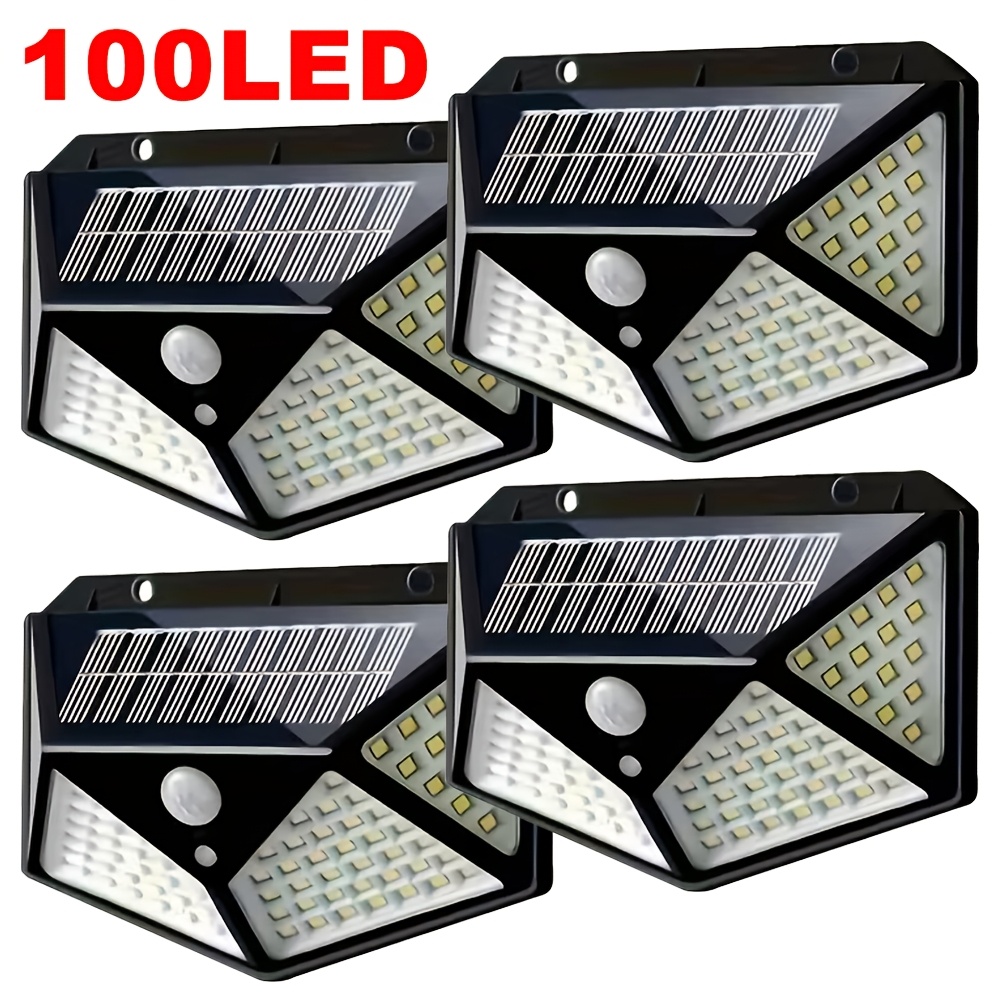 Lighting Decoration Outdoor - ไฟสวนโซลาร์เซลล์ 100LED สำหรับภายนอกอาคาร พร้อมเซ็นเซอร์ตรวจจับความเคลื่อนไหว กันน้ำ ใช้ติดผนัง