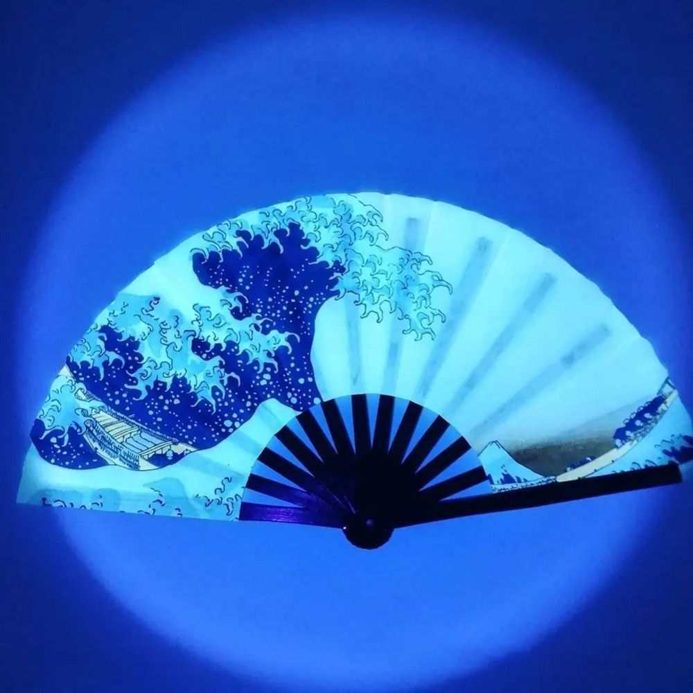 Decor Lighting Fans - พัดลมมือถือแบบพับได้ขนาดใหญ่ มีไฟ ประดับตกแต่งหลากสีสัน ขนาด 33 ซม.