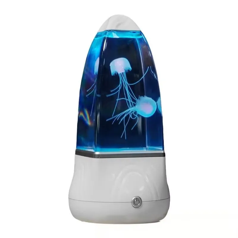 Lava Lamp Desktop - โคมไฟแมงกะพรุน LED เปลี่ยนสีได้ ไฟกลางคืนสำหรับตกแต่งห้องนอนเด็ก ใช้พลังงานจาก USB