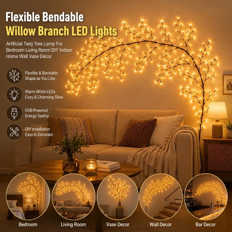 ไฟติดผนังรูปต้นไม้ LED แบบยืดห - Wall Decor Lighting Tree บทวิจารณ์และราคา