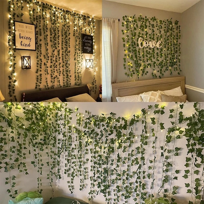 พวงหรีดใบไม้ไฟสายประดับ LED สี - Wall Decor Lighting Tree บทวิจารณ์และราคา