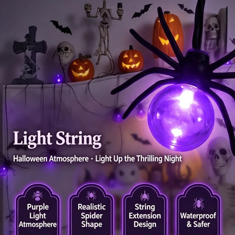 ไฟสาย LED รูปแมงมุมใช้พลังงานจ - Lighting Decoration Outdoor บทวิจารณ์และราคา