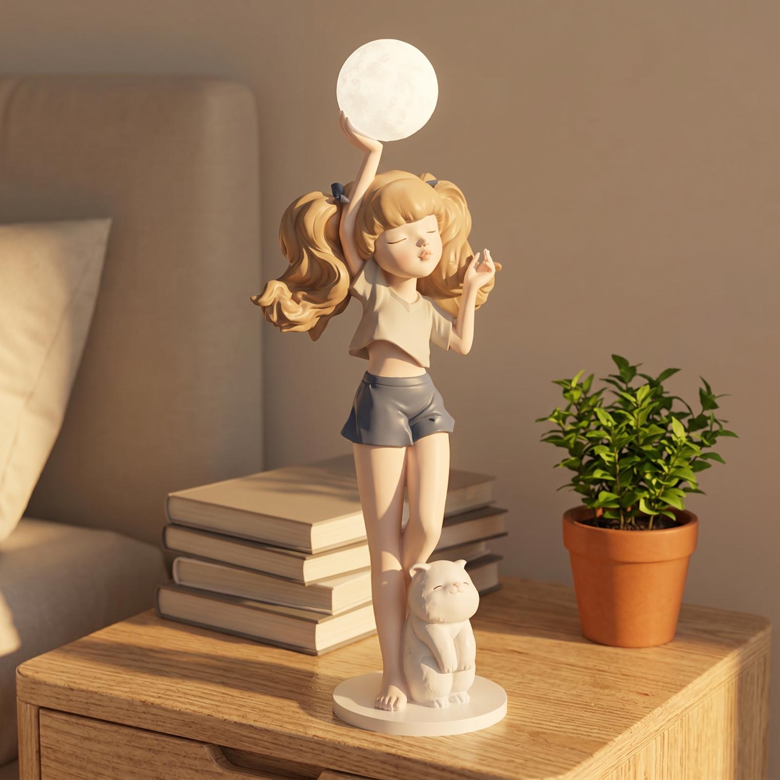 โคมไฟรูปปั้นสาวสวยหรูหราพร้อมฐ - Ambient Lighting Decor For Room บทวิจารณ์และราคา