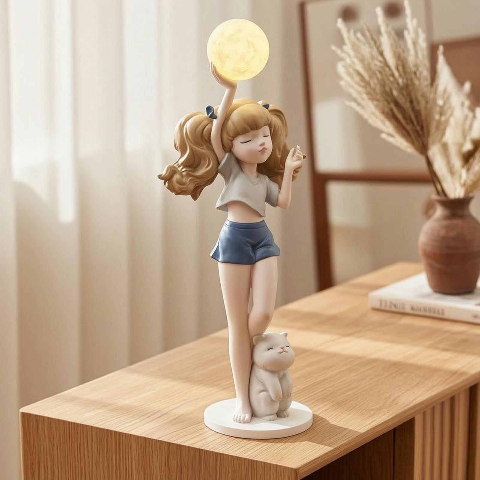 โคมไฟรูปปั้นสาวสวยหรูหราพร้อมฐ - Ambient Lighting Decor For Room บทวิจารณ์และราคา