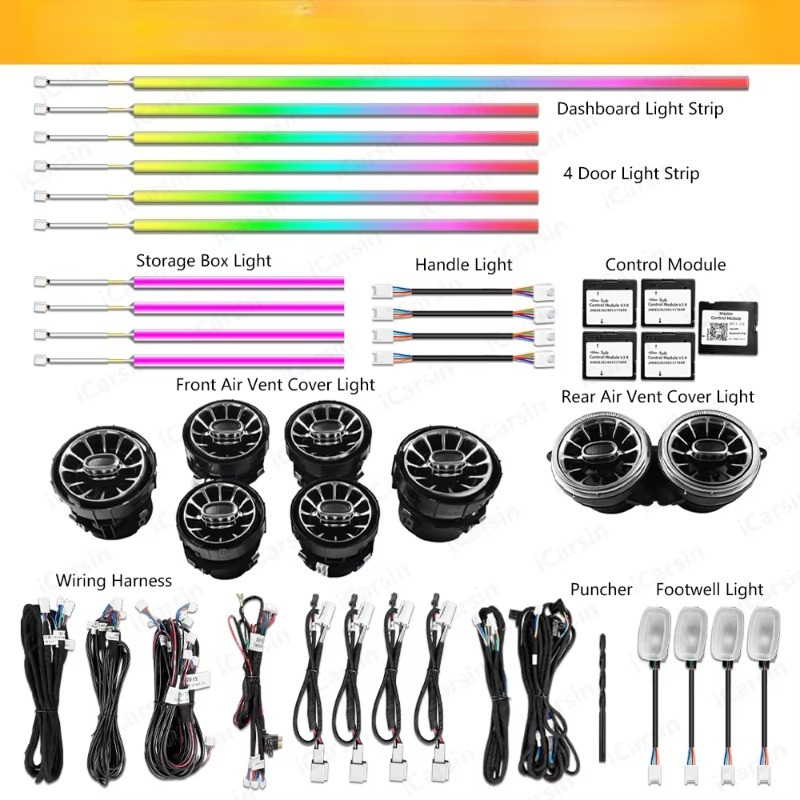 ไฟตกแต่งภายในรถยนต์ W217 W222  - Lighting Interior Decor บทวิจารณ์และราคา