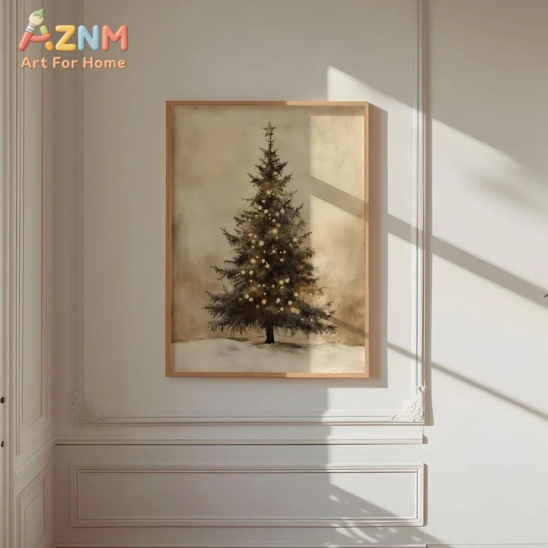 ภาพพิมพ์บนผ้าแคนวาสลายดาวประดั - Wall Decor Lighting Tree บทวิจารณ์และราคา