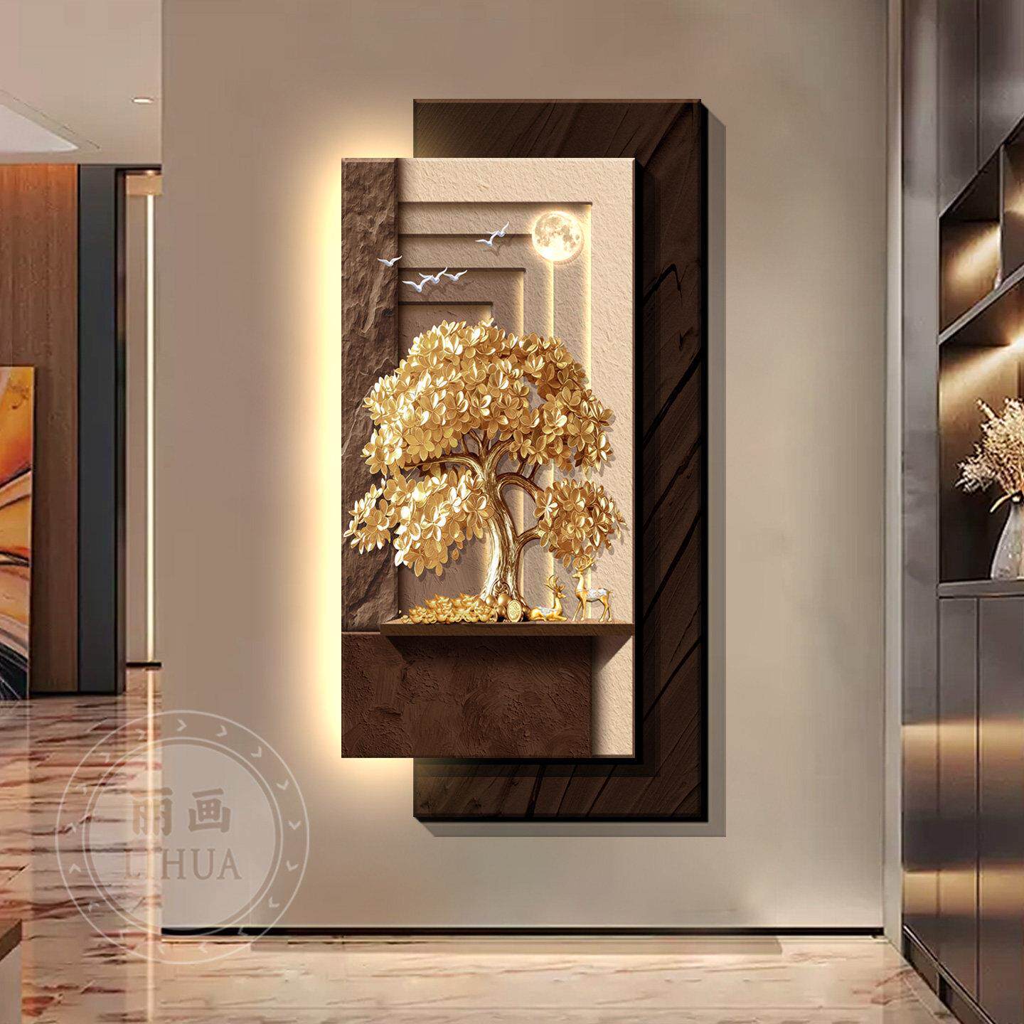 ภาพวาดตกแต่งบริเวณทางเข้า ต้นไ - Wall Decor Lighting Tree บทวิจารณ์และราคา