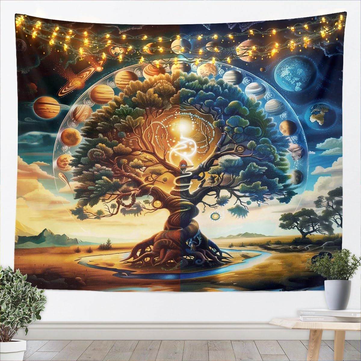 ผ้าแขวนผนังลายต้นไม้ป่าลึกลับส - Wall Decor Lighting Tree บทวิจารณ์และราคา