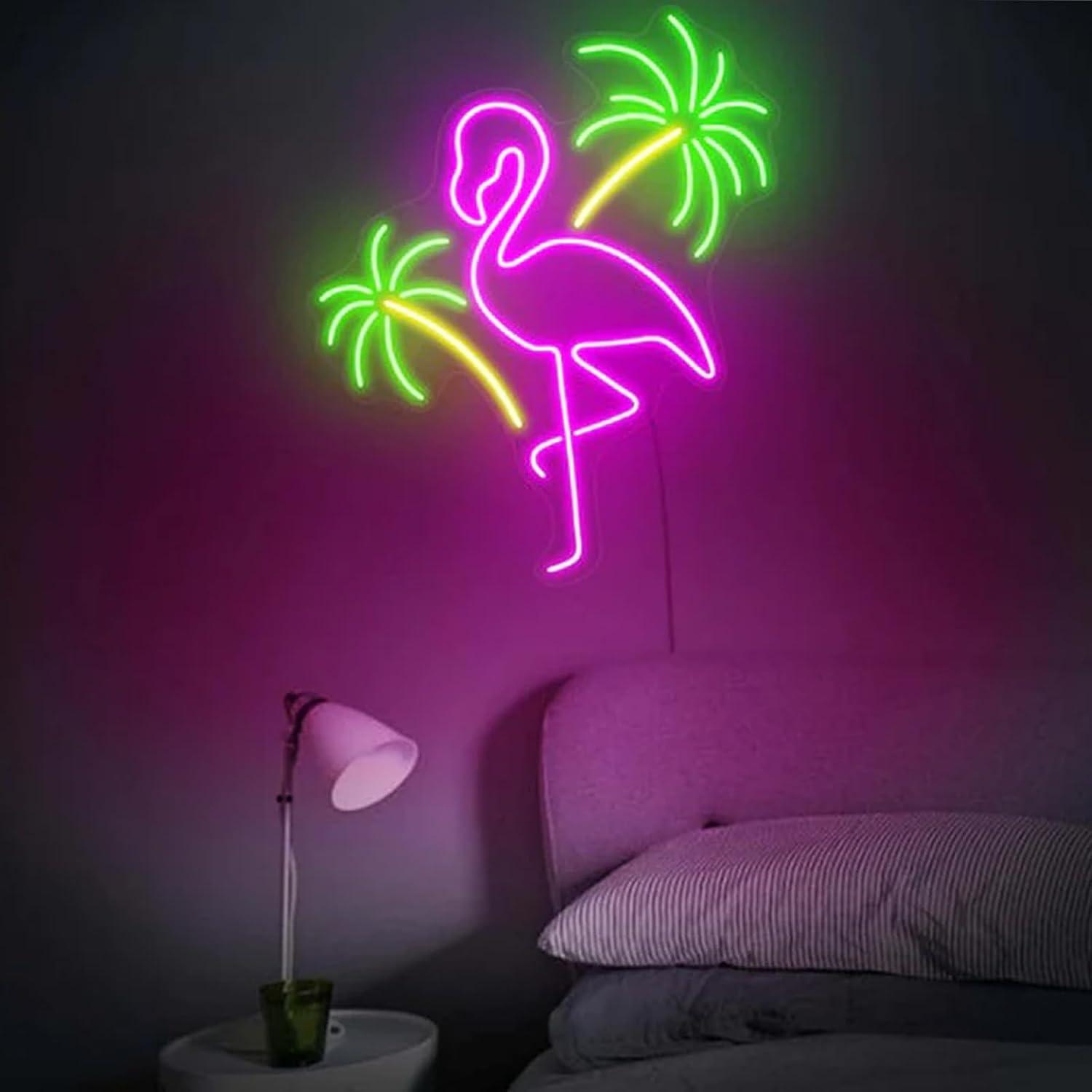 ป้ายไฟนีออนรูปนกฟลามิงโกและต้น - Wall Decor Lighting Tree บทวิจารณ์และราคา