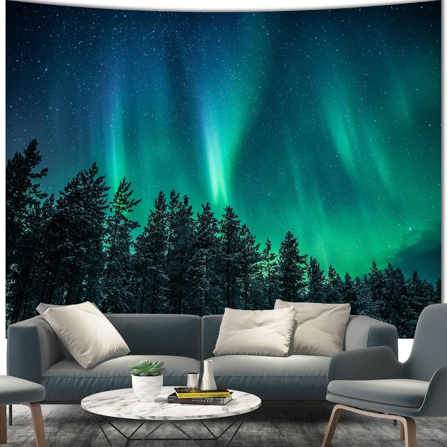 พรมแขวนผนังลายแสงเหนือขนาดใหญ่ - Wall Decor Lighting Tree บทวิจารณ์และราคา