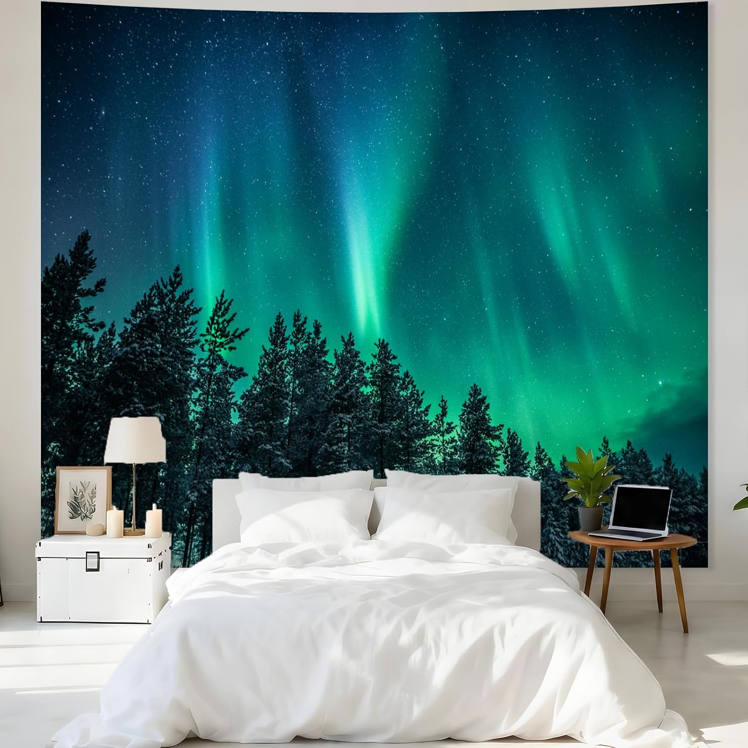 พรมแขวนผนังลายแสงเหนือขนาดใหญ่ - Wall Decor Lighting Tree บทวิจารณ์และราคา
