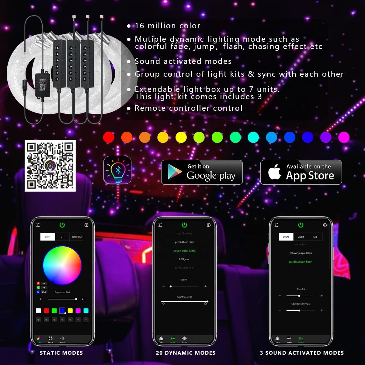 ไฟเบอร์ออปติก RGB สำหรับตกแต่ง - Lighting Interior Decor บทวิจารณ์และราคา
